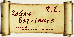 Kokan Božilović vizit kartica